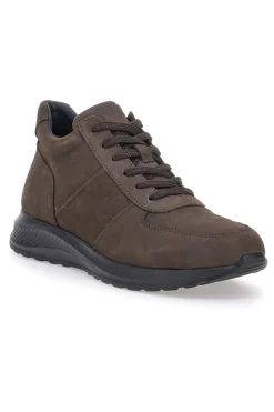 Sneakers marroni in pelle con zip laterale Pittarello 24097621 da Uomo