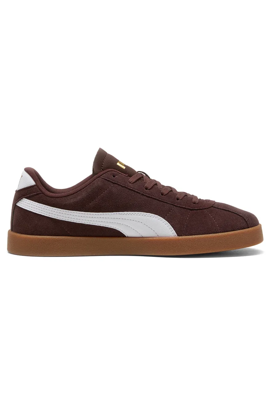 Sneakers marroni in suede con logo oro Puma Club II