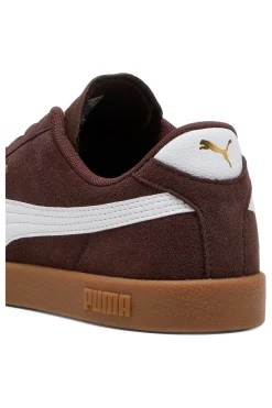 Sneakers marroni in suede con logo oro Puma Club II
