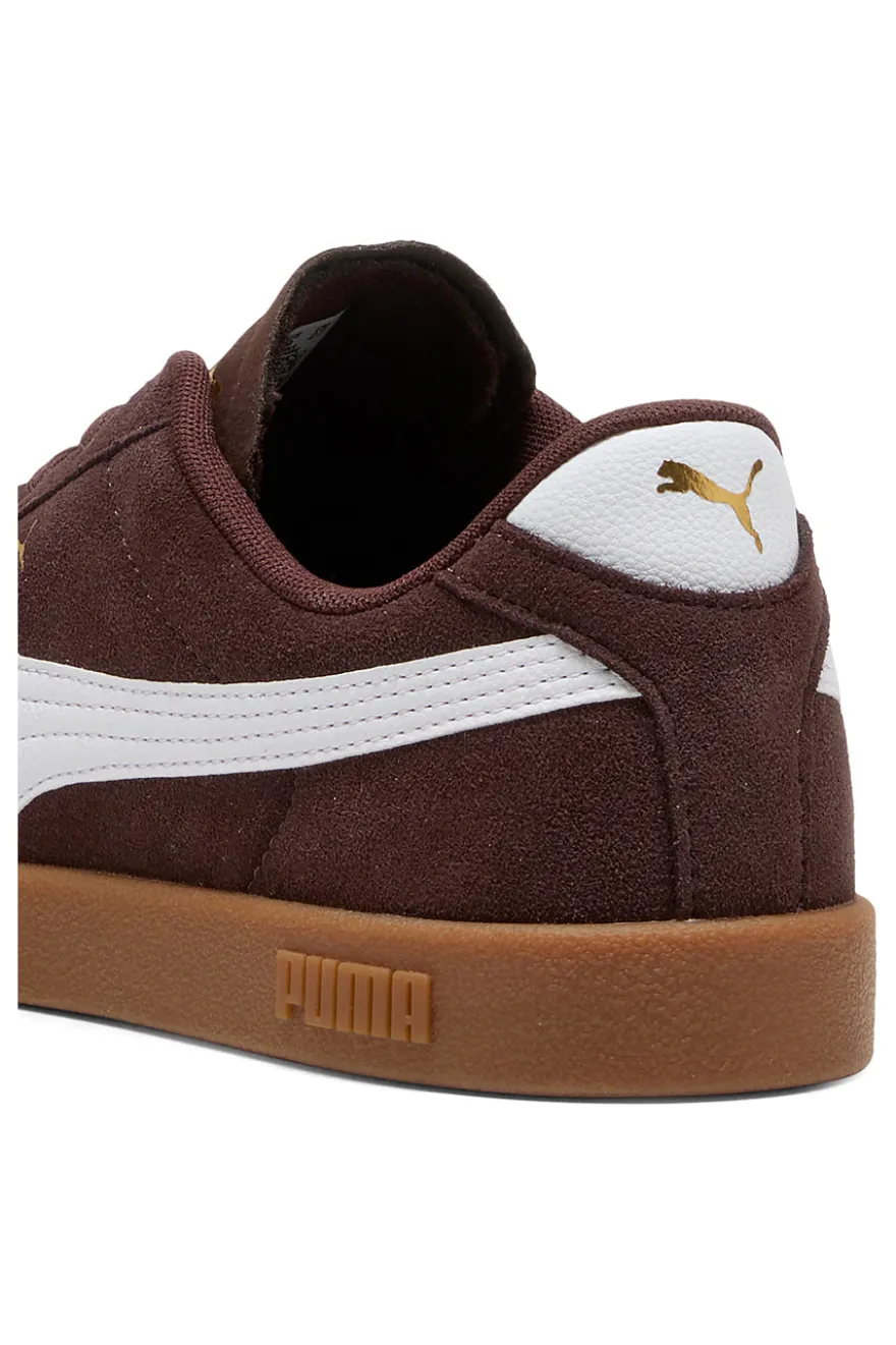 Sneakers marroni in suede con logo oro Puma Club II