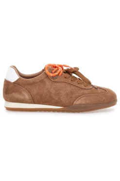 Sneakers marroni in vera pelle con doppi lacci Pittarello Capsule BT251278010