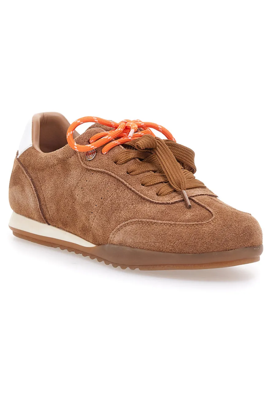 Sneakers marroni in vera pelle con doppi lacci Pittarello Capsule BT251278010
