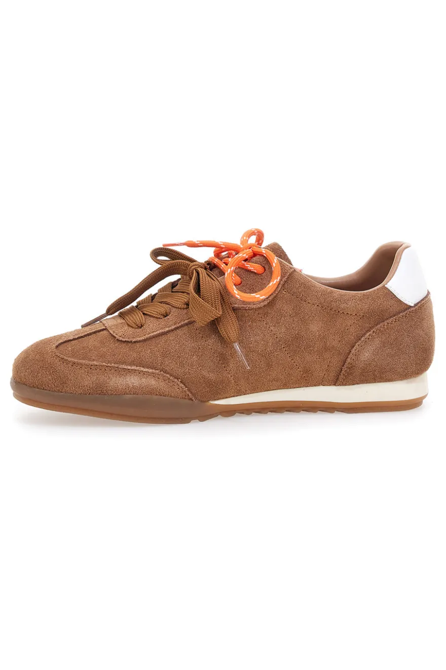 Sneakers marroni in vera pelle con doppi lacci Pittarello Capsule BT251278010