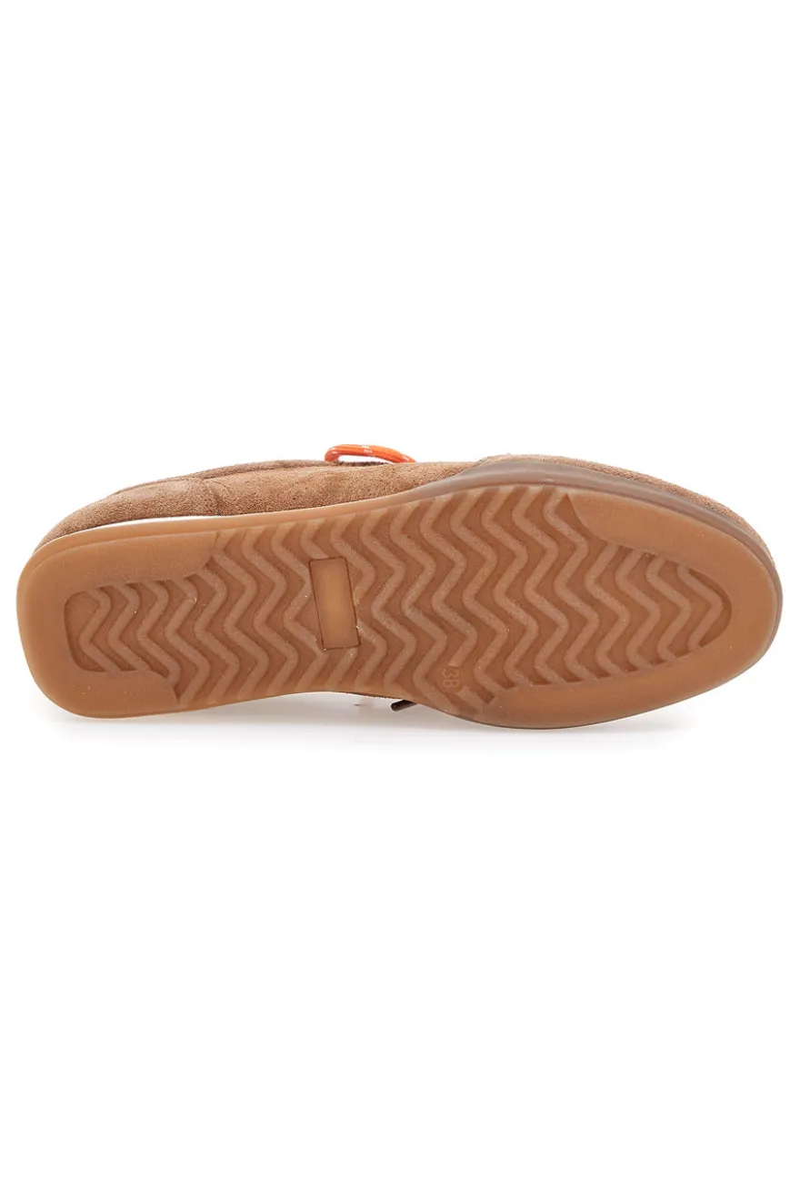 Sneakers marroni in vera pelle con doppi lacci Pittarello Capsule BT251278010