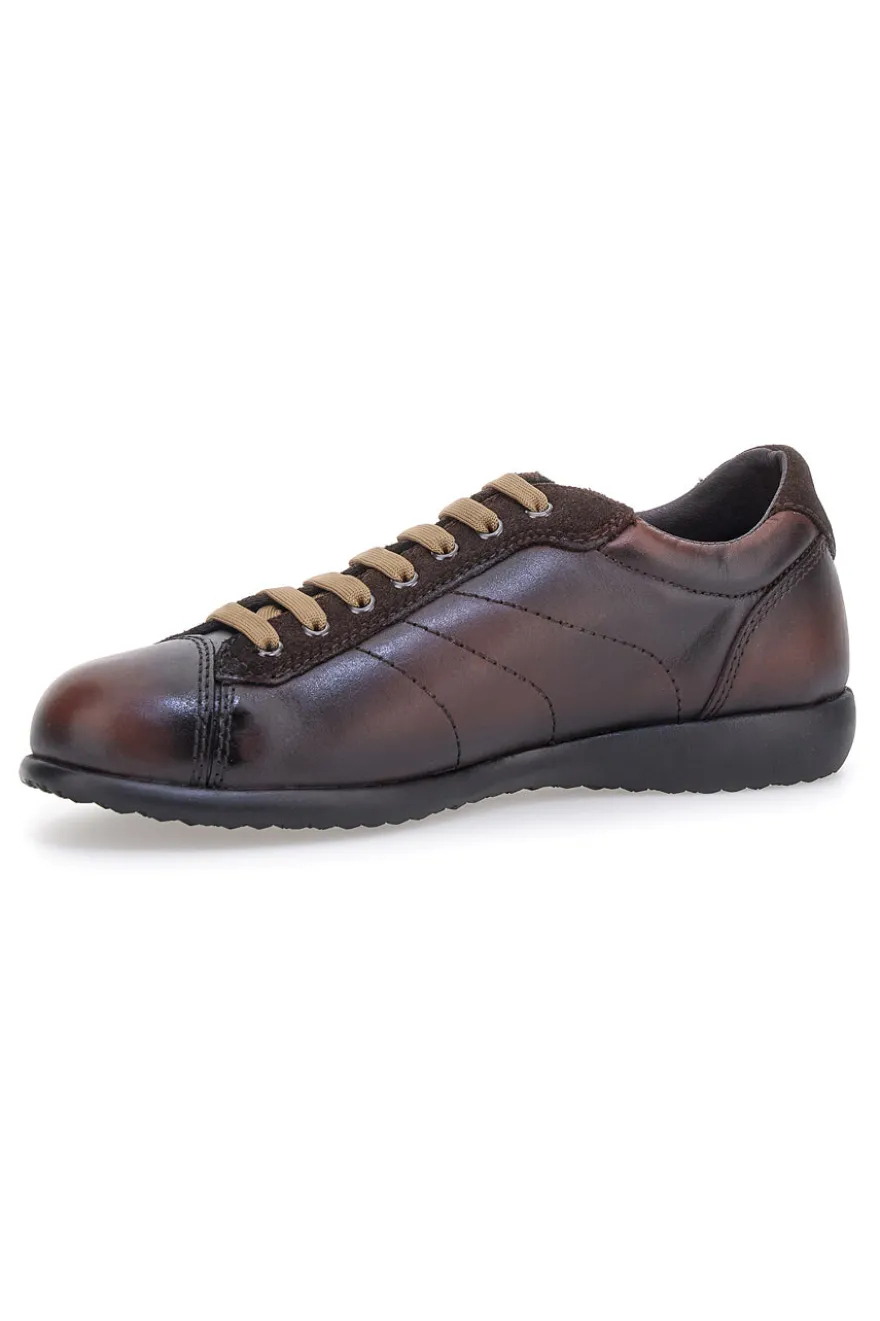 Sneakers marroni in vera pelle con finitura sfumata Pittarello 22095681
