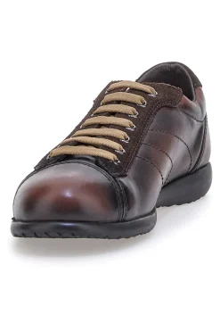 Sneakers marroni in vera pelle con finitura sfumata Pittarello 22095681