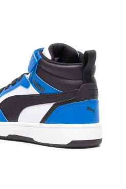 Sneakers mid bianche e blu con strappo Puma Rebound V6 Mid AC+ PS