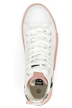 Sneakers Mid Cut in Tela Bianche Leone 41