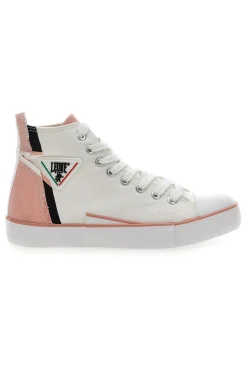 Sneakers Mid Cut in Tela Bianche Leone 41