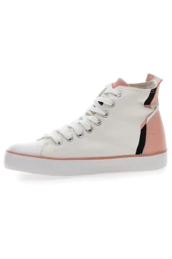 Sneakers Mid Cut in Tela Bianche Leone 41