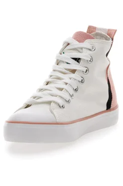Sneakers Mid Cut in Tela Bianche Leone 41
