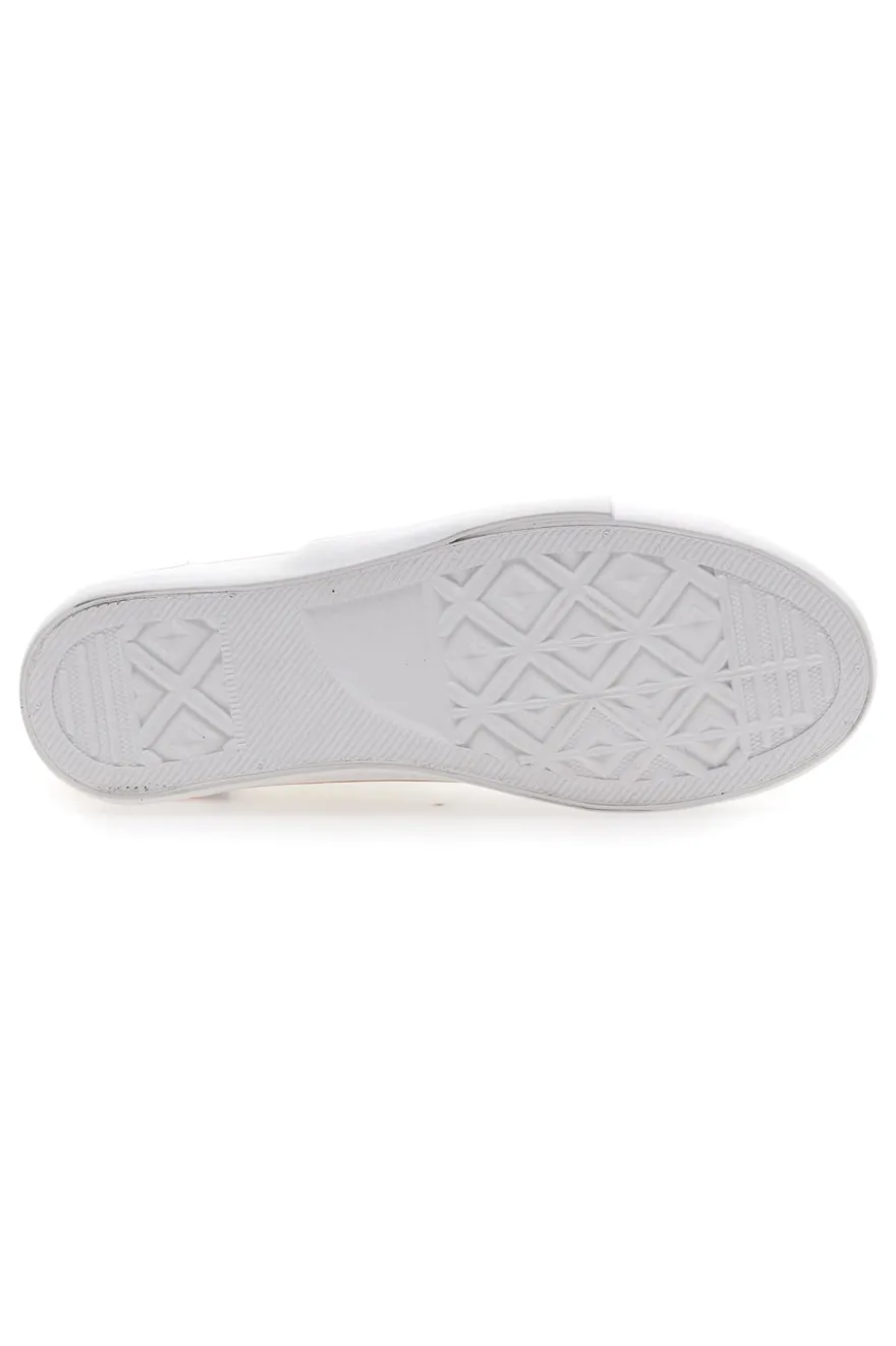Sneakers Mid Cut in Tela Bianche Leone 41