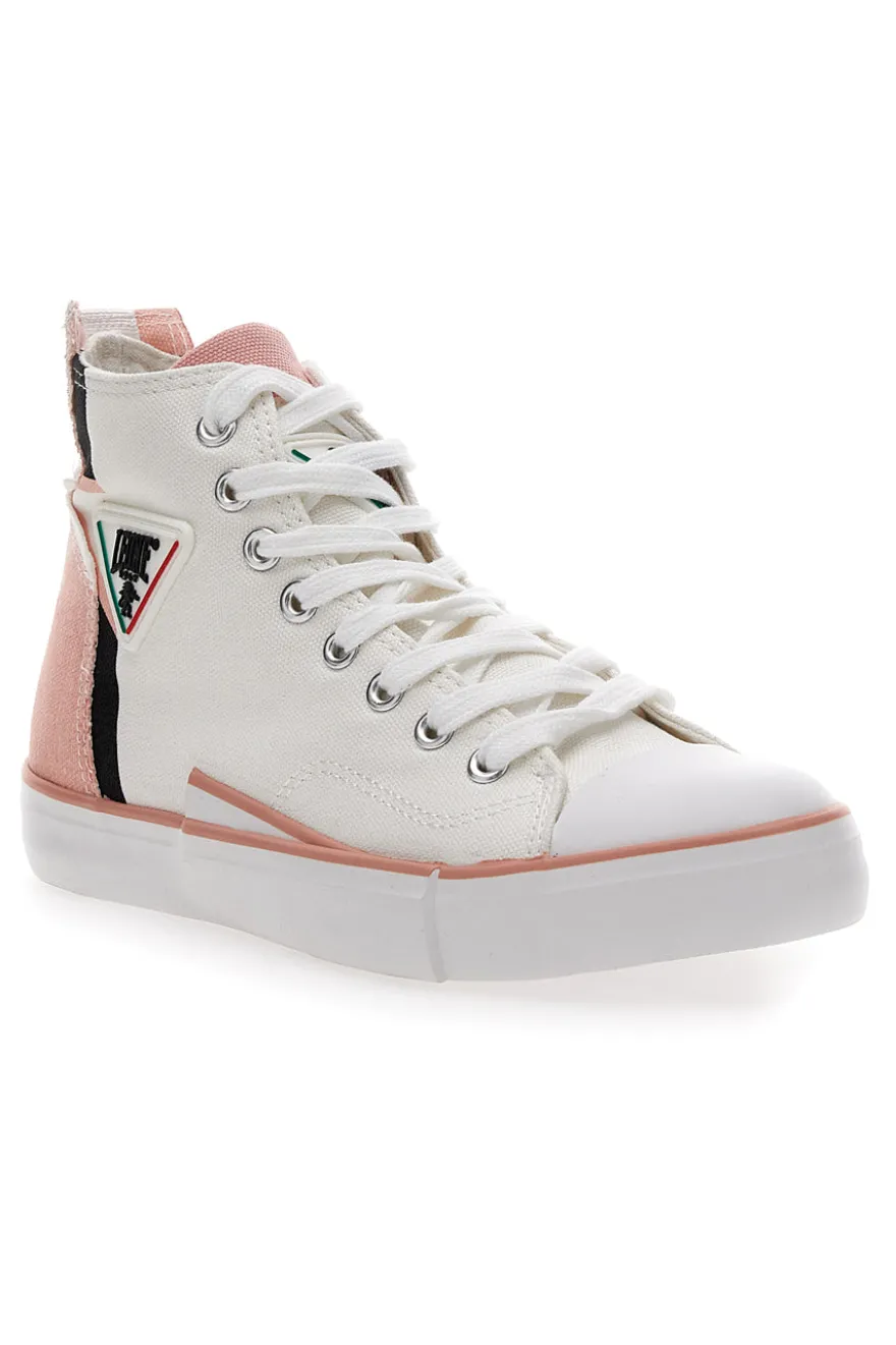 Sneakers Mid Cut in Tela Bianche Leone 41