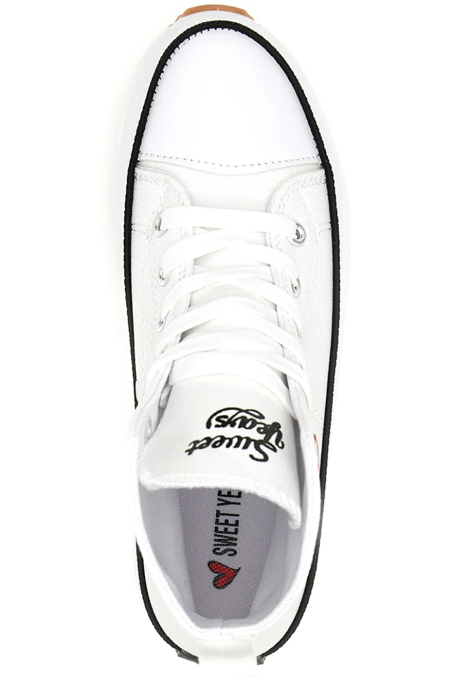 Sneakers Mid Cut Sweet Years 8291 Bianche