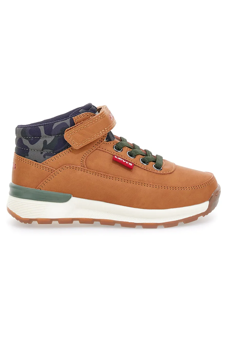 Sneakers mid marroni con dettagli camouflage Levi's Ascot Mini