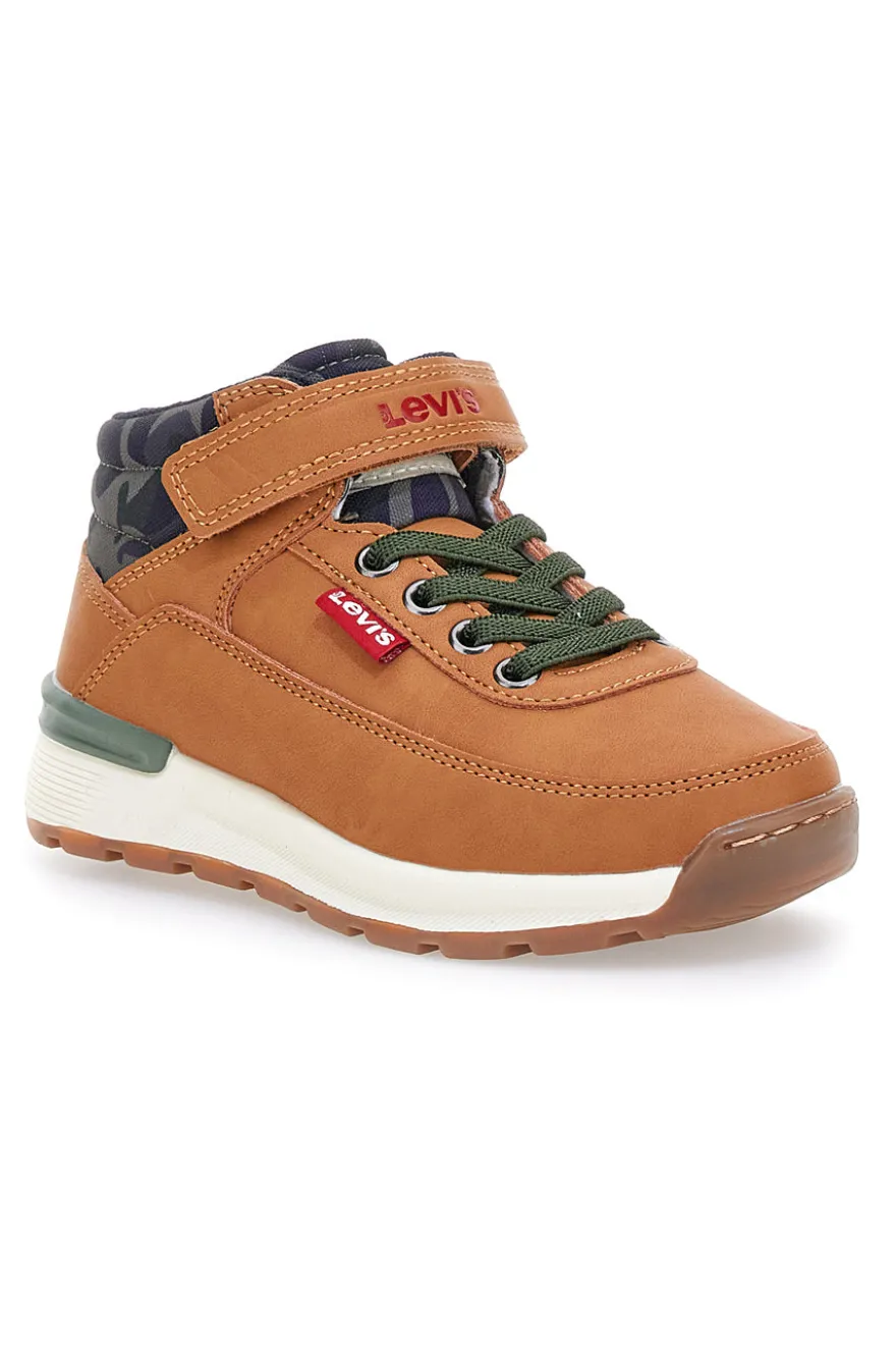 Sneakers mid marroni con dettagli camouflage Levi's Ascot Mini