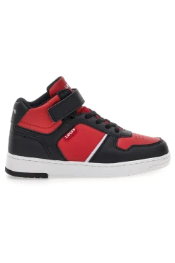 Sneakers mid rosso nere con strappo Levi's Kick Mid Se