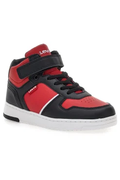 Sneakers mid rosso nere con strappo Levi's Kick Mid Se