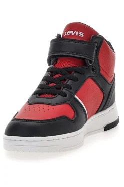 Sneakers mid rosso nere con strappo Levi's Kick Mid Se