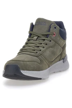 Sneakers mid verdi con suola running Marina militare MM2310