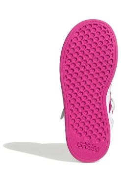 Sneakers mid-cut bianche con strisce fucsia Adidas Grand Court Mid K