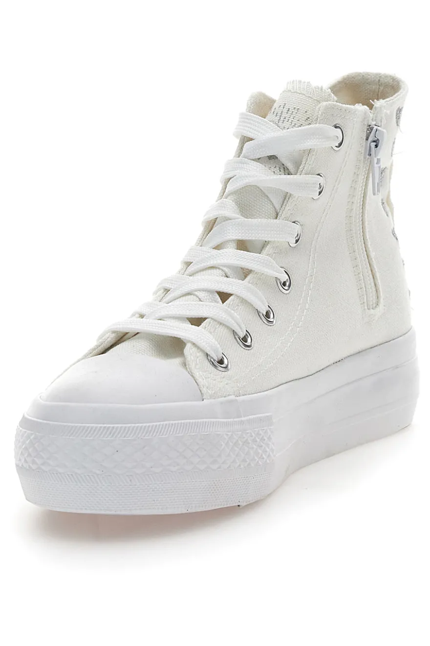 Sneakers Mid-Cut Bianche Con Platform Energy 117