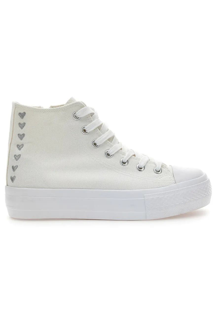 Sneakers Mid-Cut Bianche Con Platform Energy 117