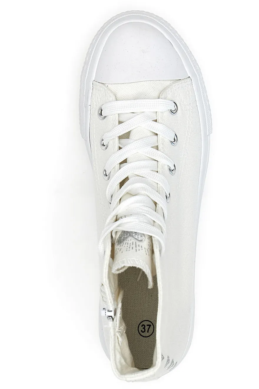 Sneakers Mid-Cut Bianche Con Platform Energy 117