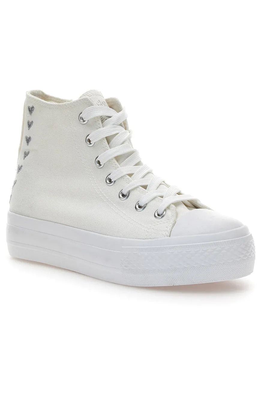 Sneakers Mid-Cut Bianche Con Platform Energy 117
