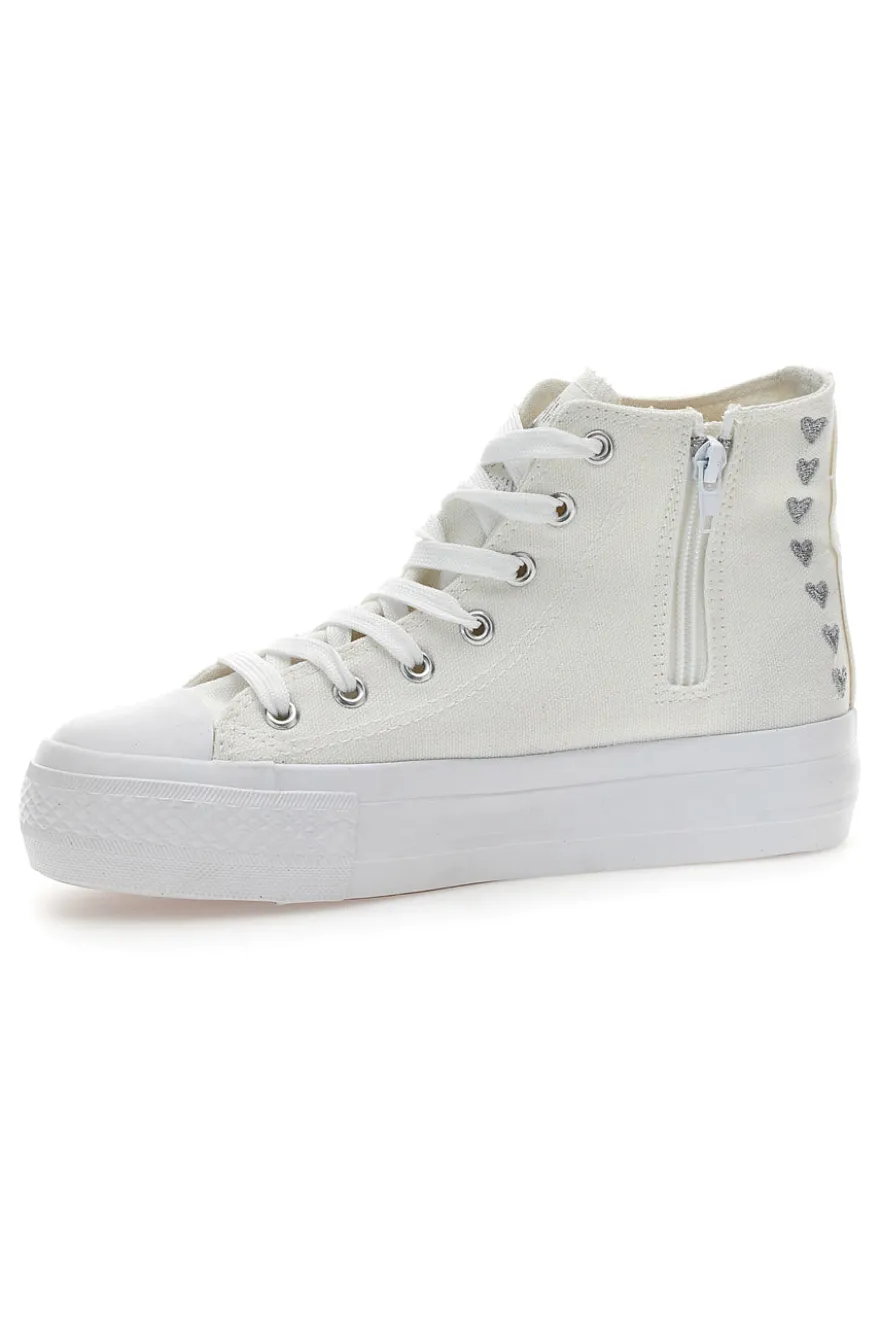 Sneakers Mid-Cut Bianche Con Platform Energy 117