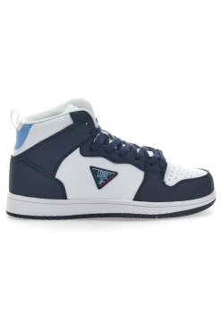 Sneakers Mid-Cut Bianche e Blu Leone 37
