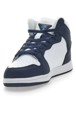 Sneakers Mid-Cut Bianche e Blu Leone 37