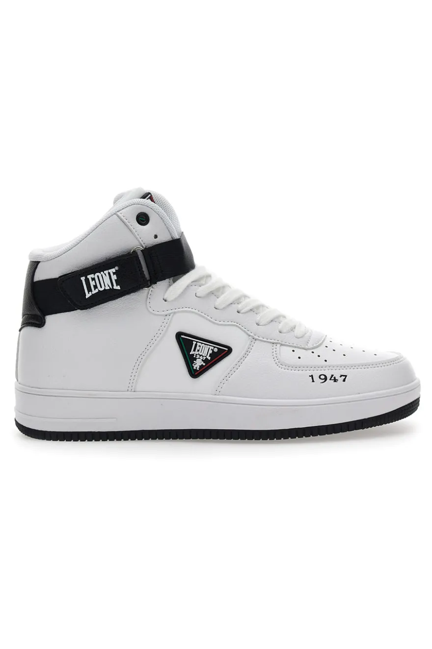 Sneakers Mid-Cut Bianche e Nere Leone 47
