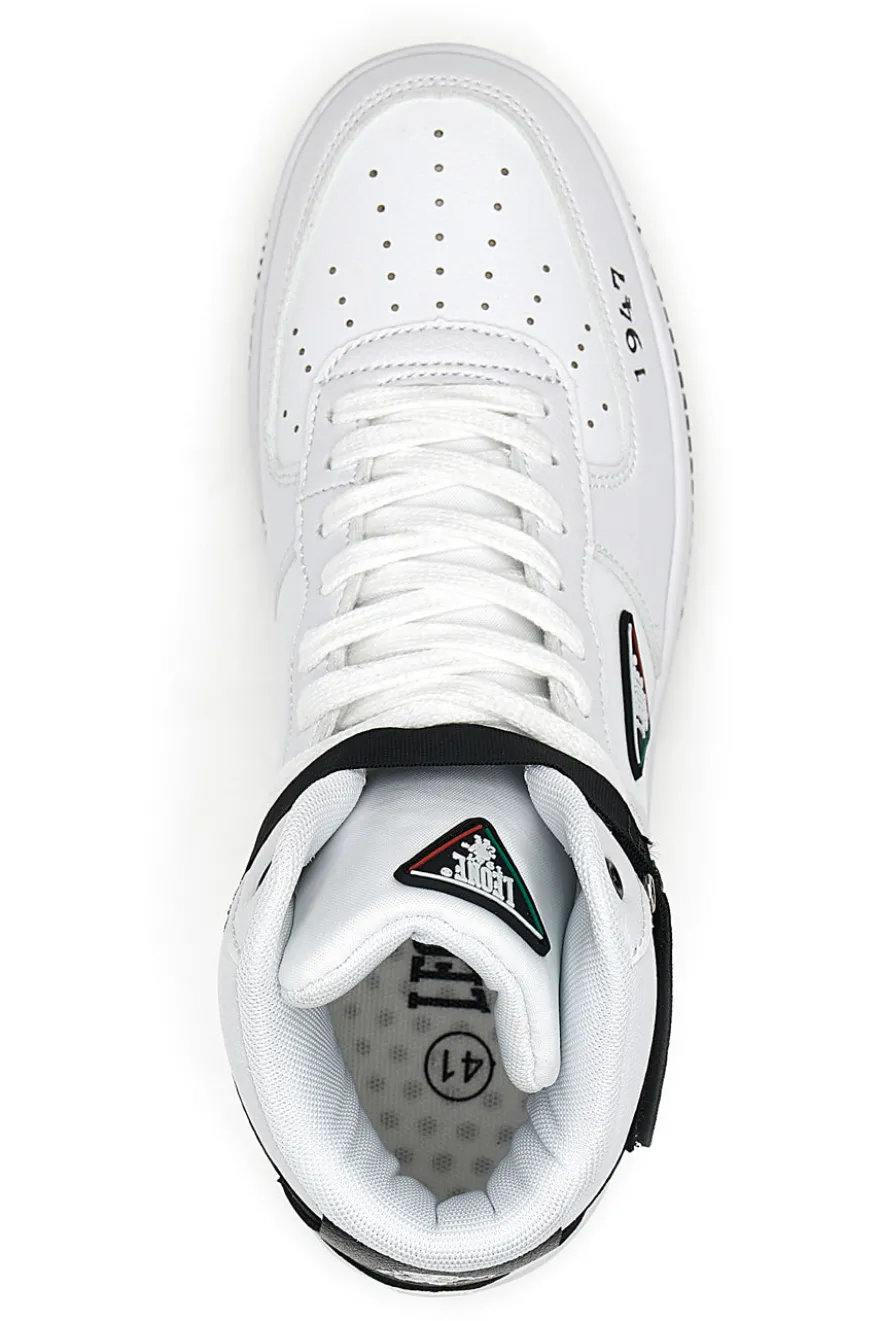 Sneakers Mid-Cut Bianche e Nere Leone 47