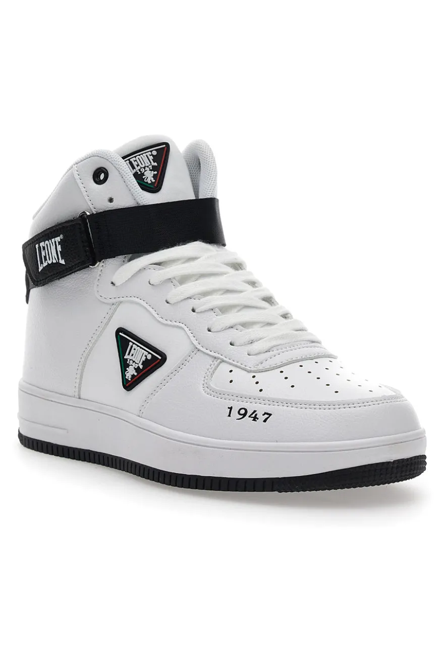 Sneakers Mid-Cut Bianche e Nere Leone 47