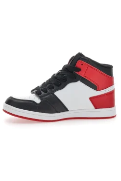 Sneakers Mid-Cut Bianche Nere e Rosse Con Lacci Everlast 716