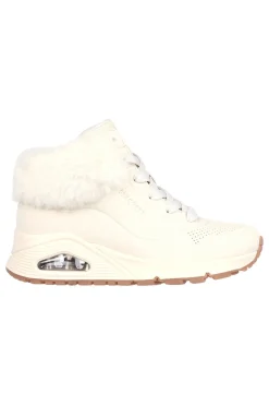 Sneakers mid-cut bianco imbottito con cerniera SKECHERS UNO FALL AIR