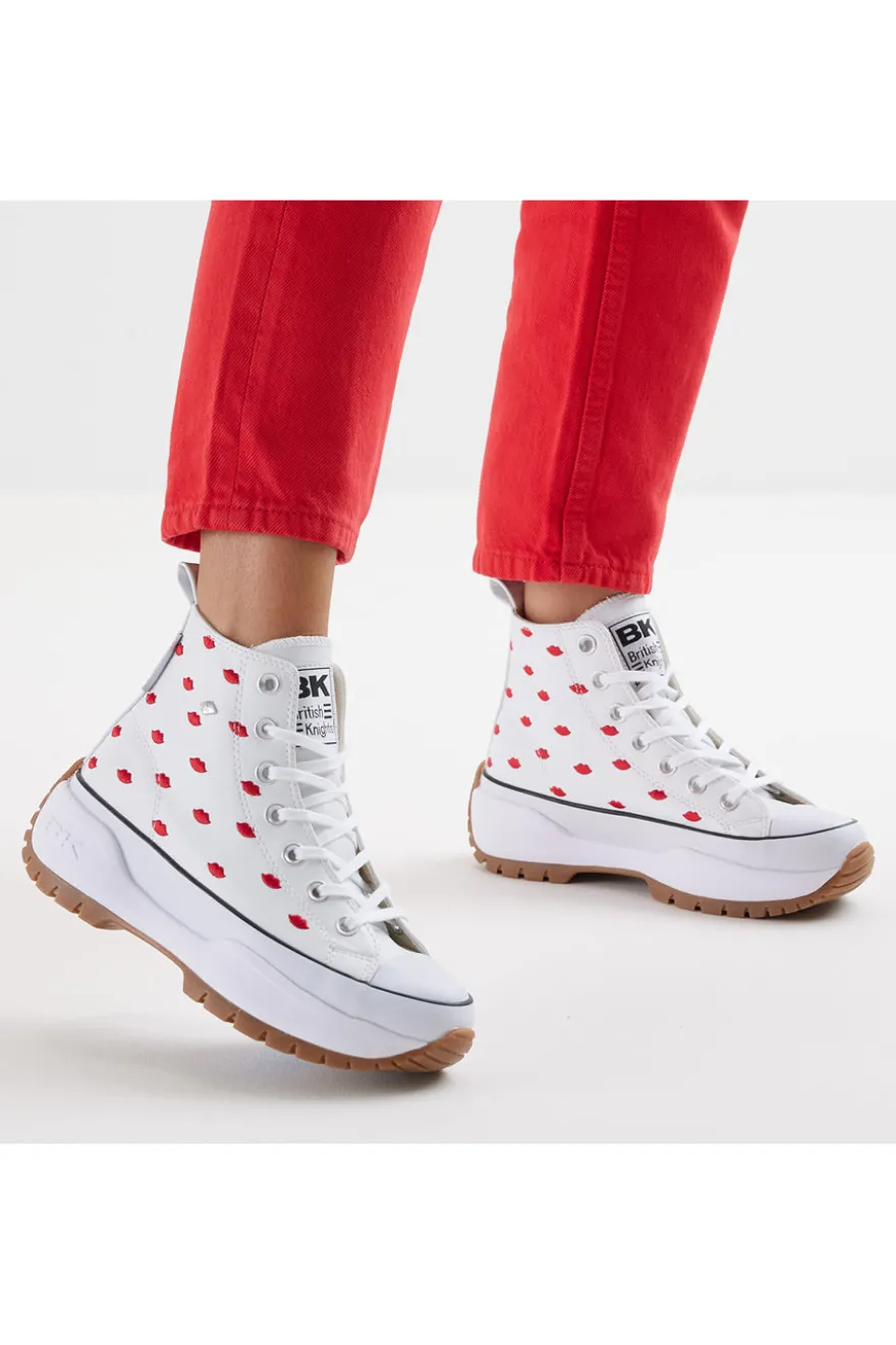 Sneakers Mid-Cut British Knights Kaya Mid Fly Bianche