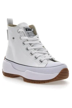 Sneakers Mid-Cut British Knights Kaya Mid Fly Bianche