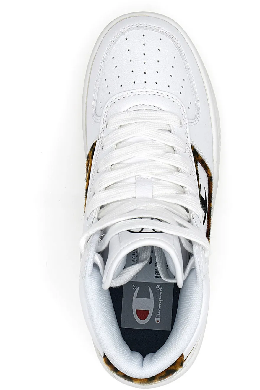 Sneakers Mid-Cut Champion Foul Play Plat Mid Animalier Bianche