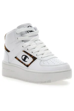 Sneakers Mid-Cut Champion Foul Play Plat Mid Animalier Bianche