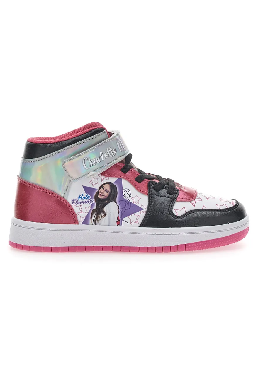Sneakers Mid-Cut Charlotte 6705 Bianche e Rosa