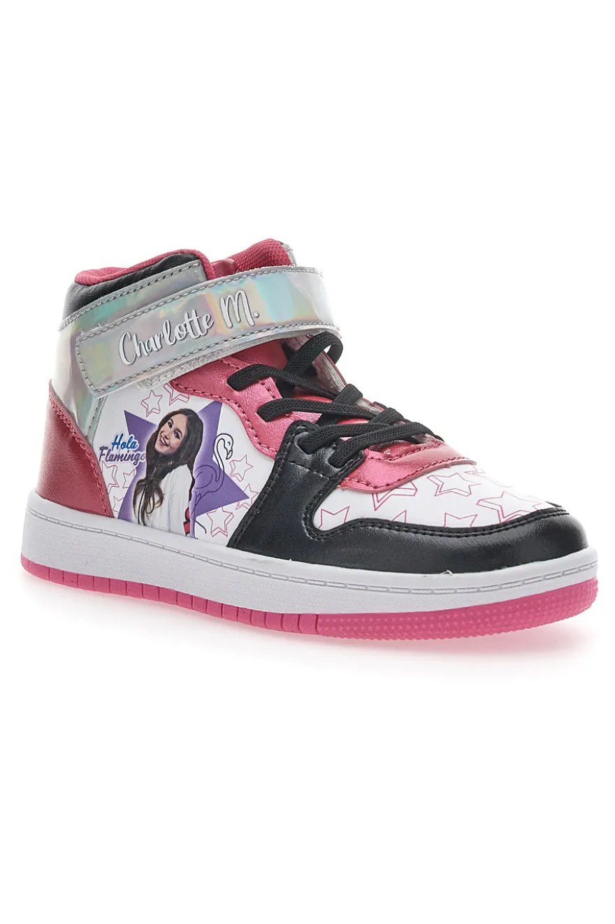 Sneakers Mid-Cut Charlotte 6705 Bianche e Rosa
