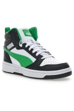 Sneakers Mid-Cut con Tomaia Traforata Puma REBOUND V6 MID JR Nere e Verdi