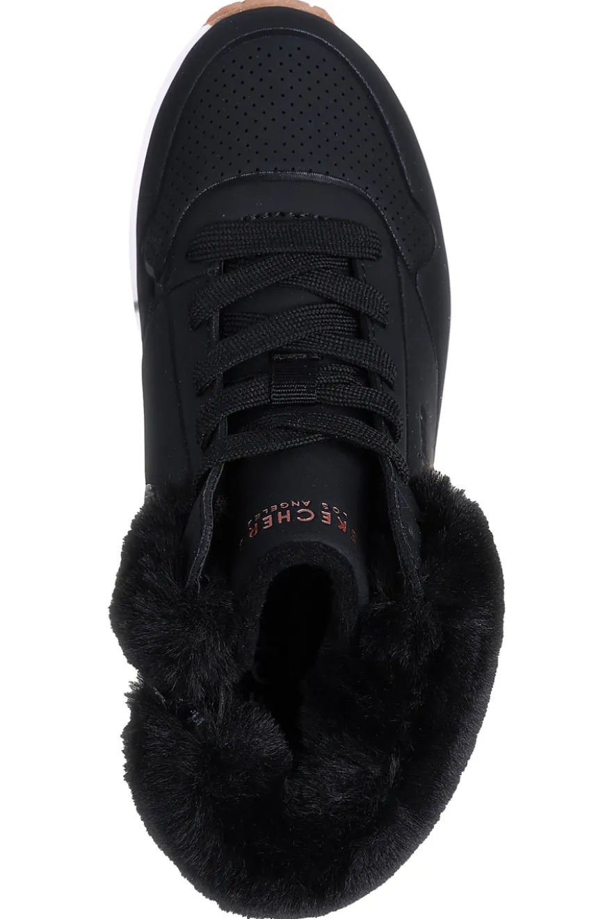 Sneakers Mid-Cut Nere Con Pelo Skechers Uno Fall Air