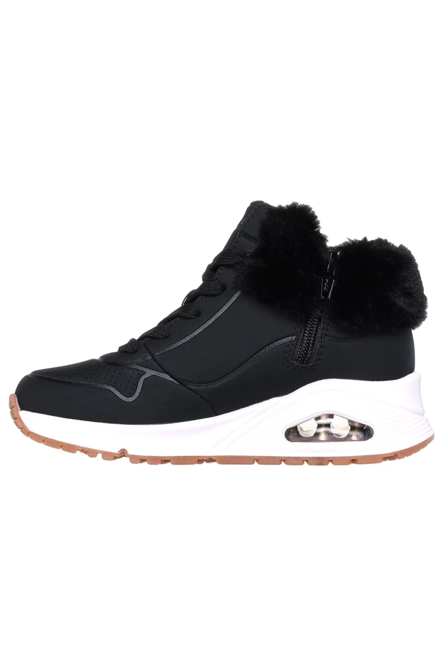 Sneakers Mid-Cut Nere Con Pelo Skechers Uno Fall Air