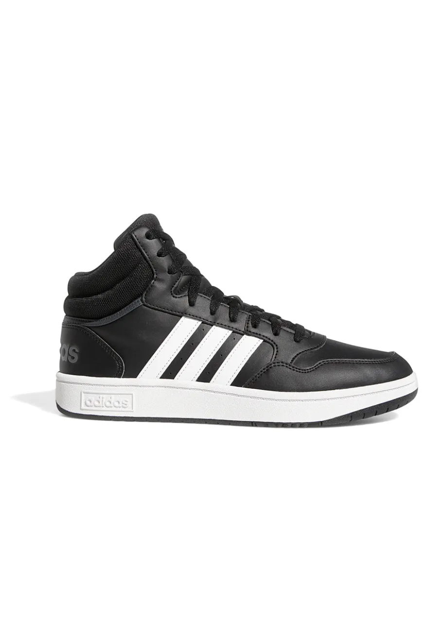 Sneakers Mid-Cut nere con bande bianche ADIDAS Hoops 3.0 Mid