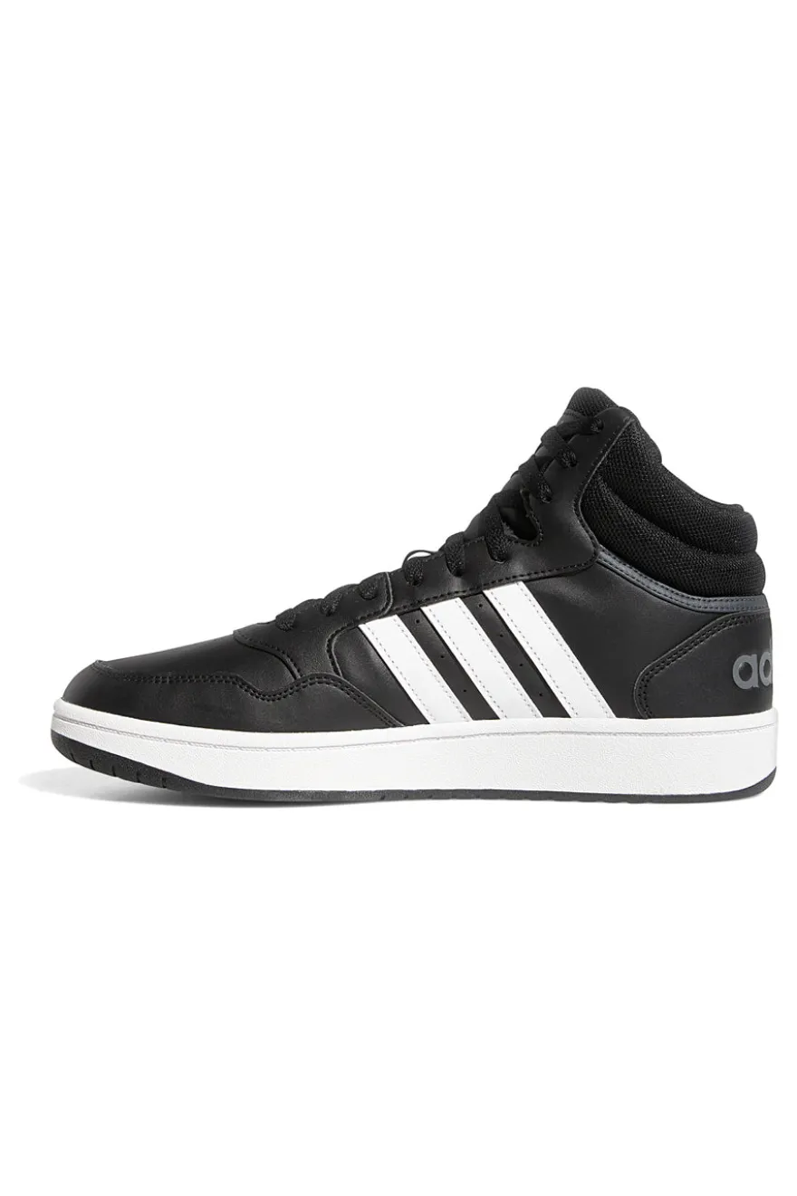 Sneakers Mid-Cut nere con bande bianche ADIDAS Hoops 3.0 Mid