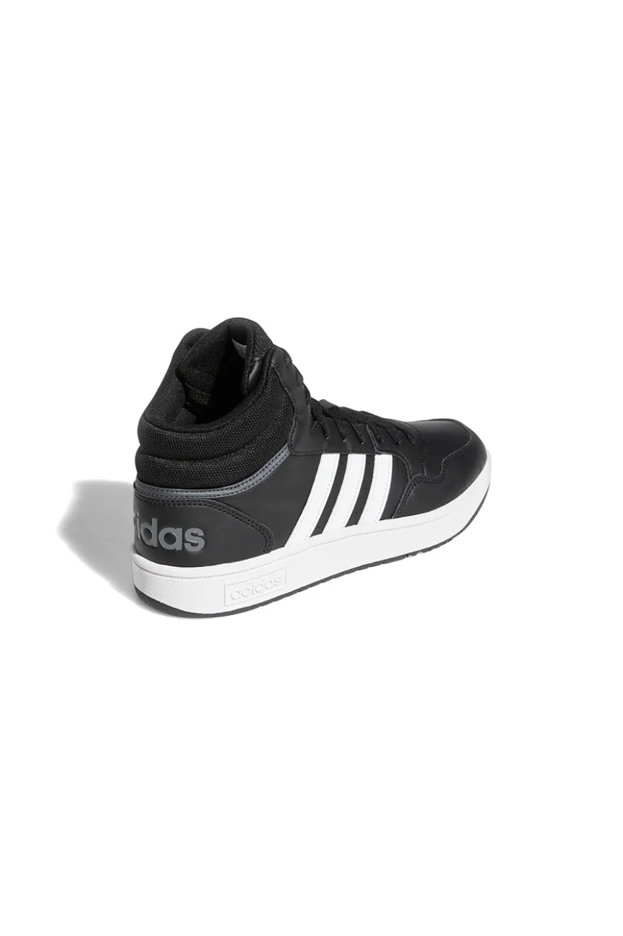 Sneakers Mid-Cut nere con bande bianche ADIDAS Hoops 3.0 Mid