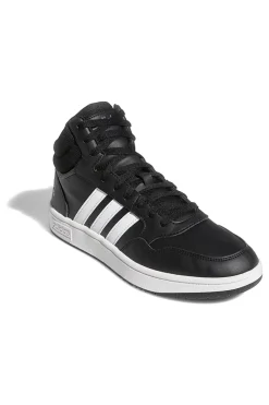 Sneakers Mid-Cut nere con bande bianche ADIDAS Hoops 3.0 Mid